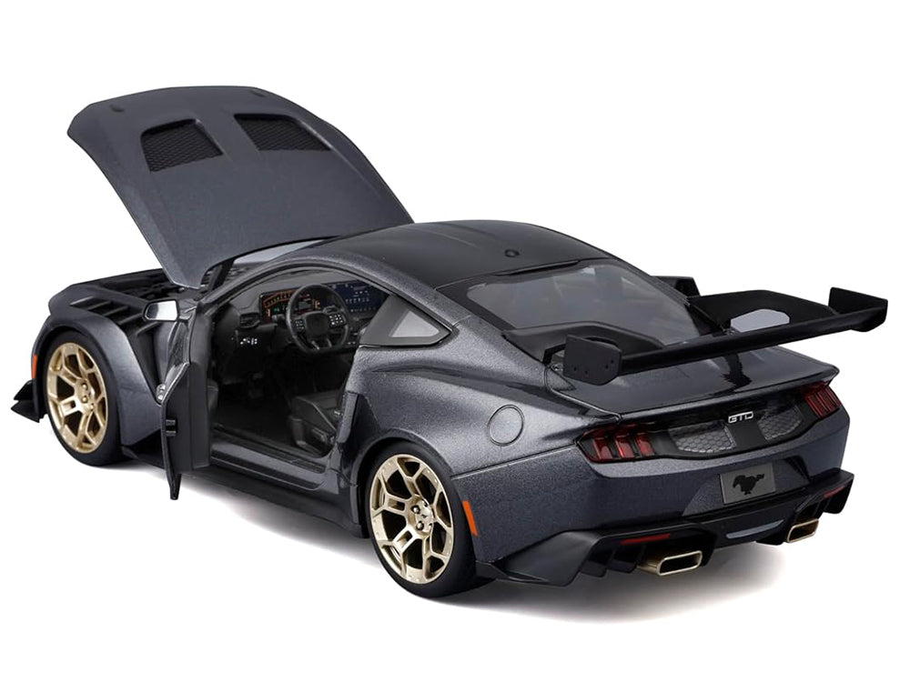 2025 Ford Mustang GTD Dark Gray Metallic with Black Top "Special Edition" Series 1/18 Diecast Model Car by Maisto