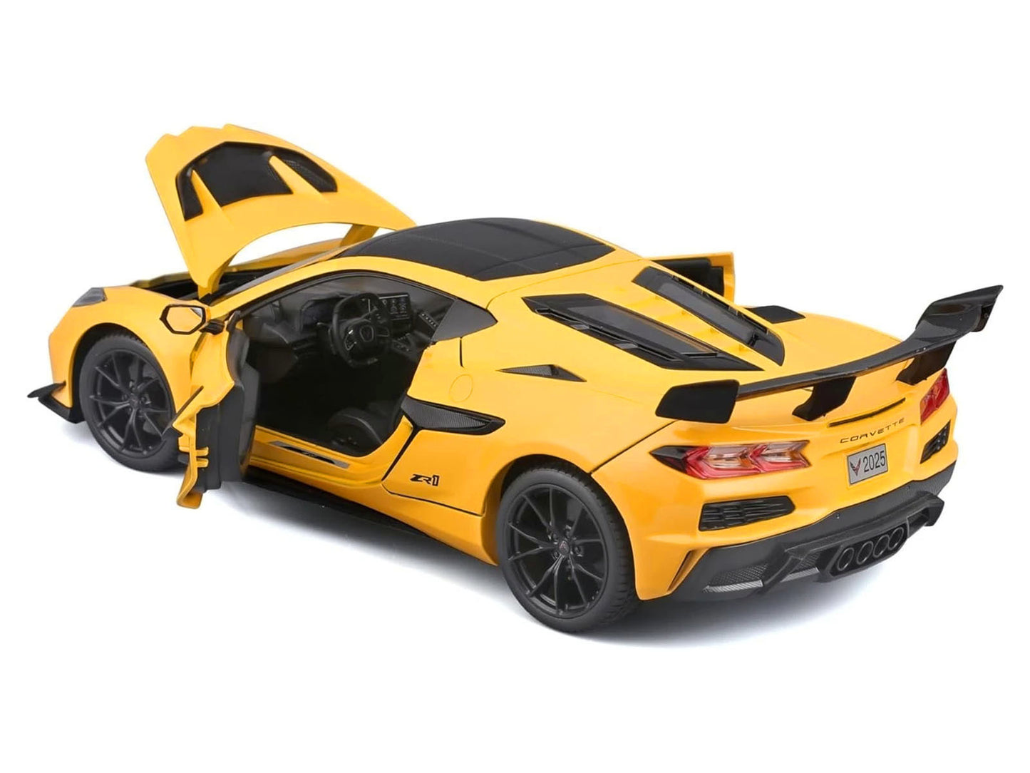 Chevrolet Corvette ZR1 Coupe Yellow with Carbon Top "Special Edition" Series 1/18 T&y Diecast Model Car by Maisto