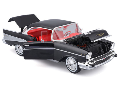 1957 Chevrolet Bel Air Coupe Black with Red Interior "Special Edition" Series 1/18 Diecast Model Car by Maisto