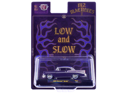1956 Chevrolet Bel Air Purple Two-Tone Graphics 1/64 Diecast Model Car - M2