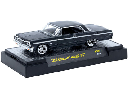 1964 Chevrolet Impala SS Black Metallic 1/64 Diecast Model Car by M2 Machines