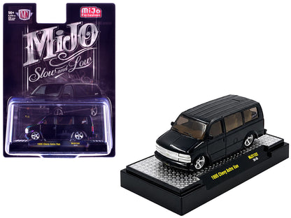 1995 Chevrolet Astro Van "Slow & Low" Black Limited Edition to 6720 pieces Worldwide 1/64 Diecast Model Car by M2 Machines