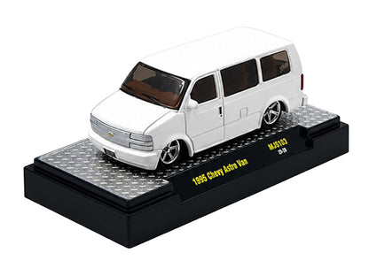 1995 Chevrolet Astro Van "Slow & Low" White Limited Edition to 6720 pieces Worldwide 1/64 Diecast Model Car by M2 Machines