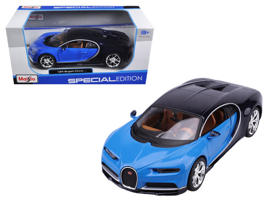 Bugatti Chiron Blue and Dark Blue 1/24 Diecast Model Car - Maisto