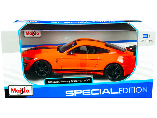 2020 Ford Mustang Shelby GT500 Bright Orange 1/24 Diecast Model Car - Maisto