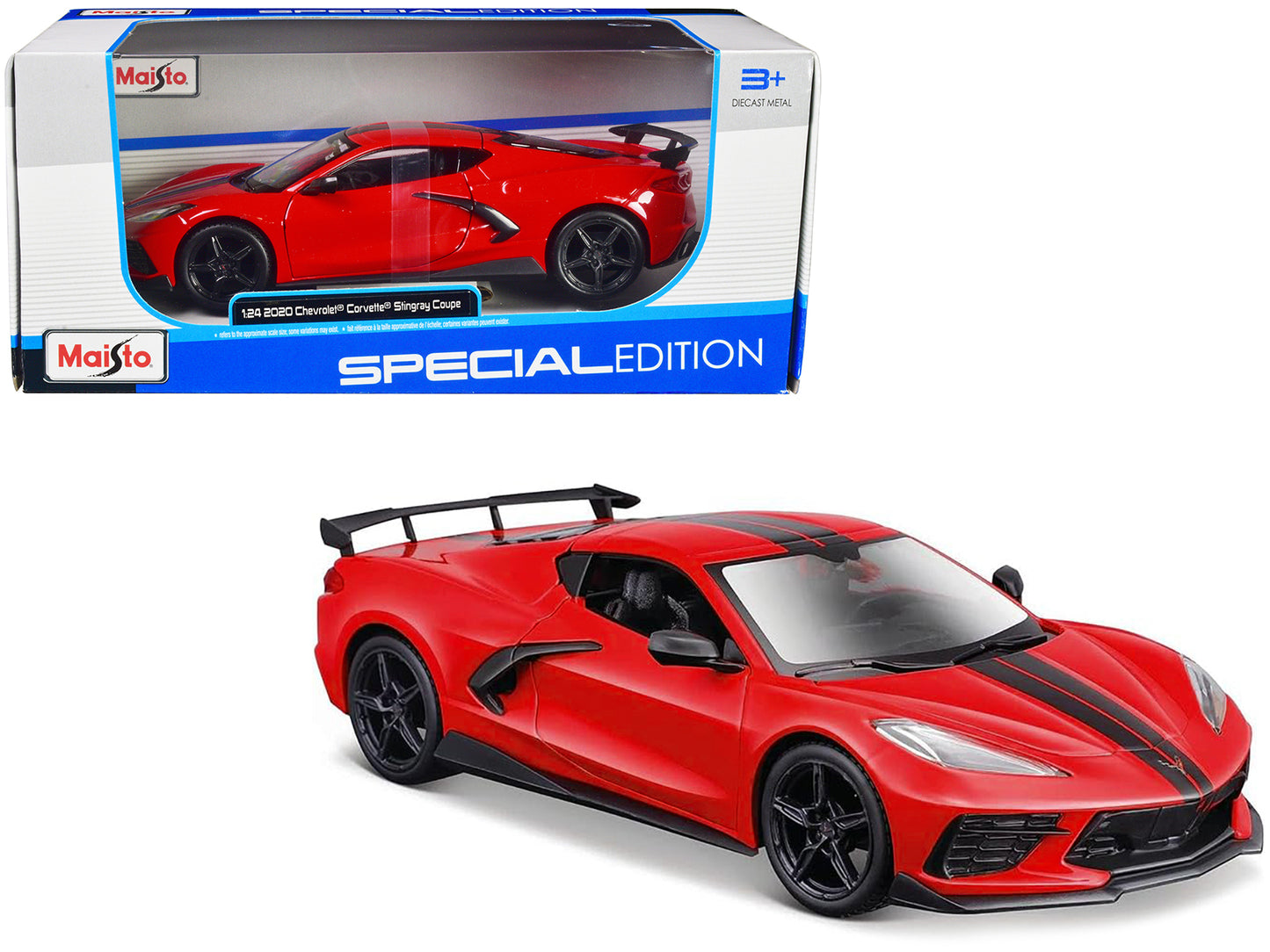 Maisto 2020 Chevrolet Corvette Stingray Coupe Red with Black Stripes "Special Edition" Series 1/24 Diecast Model Car by <h2>2020 Maisto</h2> <p>High-quality perfect for collectors and enthusiasts. Fea