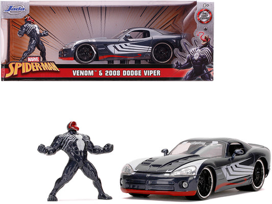 2008 Dodge Viper SRT10 Dark Gray with Venom Diecast Figurine "Spider-Man" "Marvel" Series 1/24 Model Car by Jada <h2>2008 Jada</h2> <p>High-quality perfect for collectors and enthusiasts. Features det