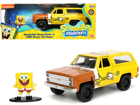 1980 Chevrolet K5 Blazer with SpongeBob SquarePants T&y Diecast Figurine "Hollywood Rides" Series 1/32 T&y Diecast Model Car by Jada