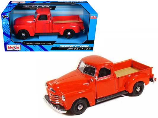 1950 Chevrolet 3100 Pickup Truck Omaha Orange 1/25 Diecast Model Car - Maisto