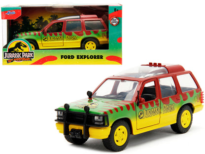 Ford Explorer Red and Yellow with Green Graphics "Jurassic Park" (1993) Movie 30th Anniversary "Hollywood Rides" Series 1/32 Diecast Model Car by Jada <h2>Ford Jada</h2> <p>High-quality perfect for co