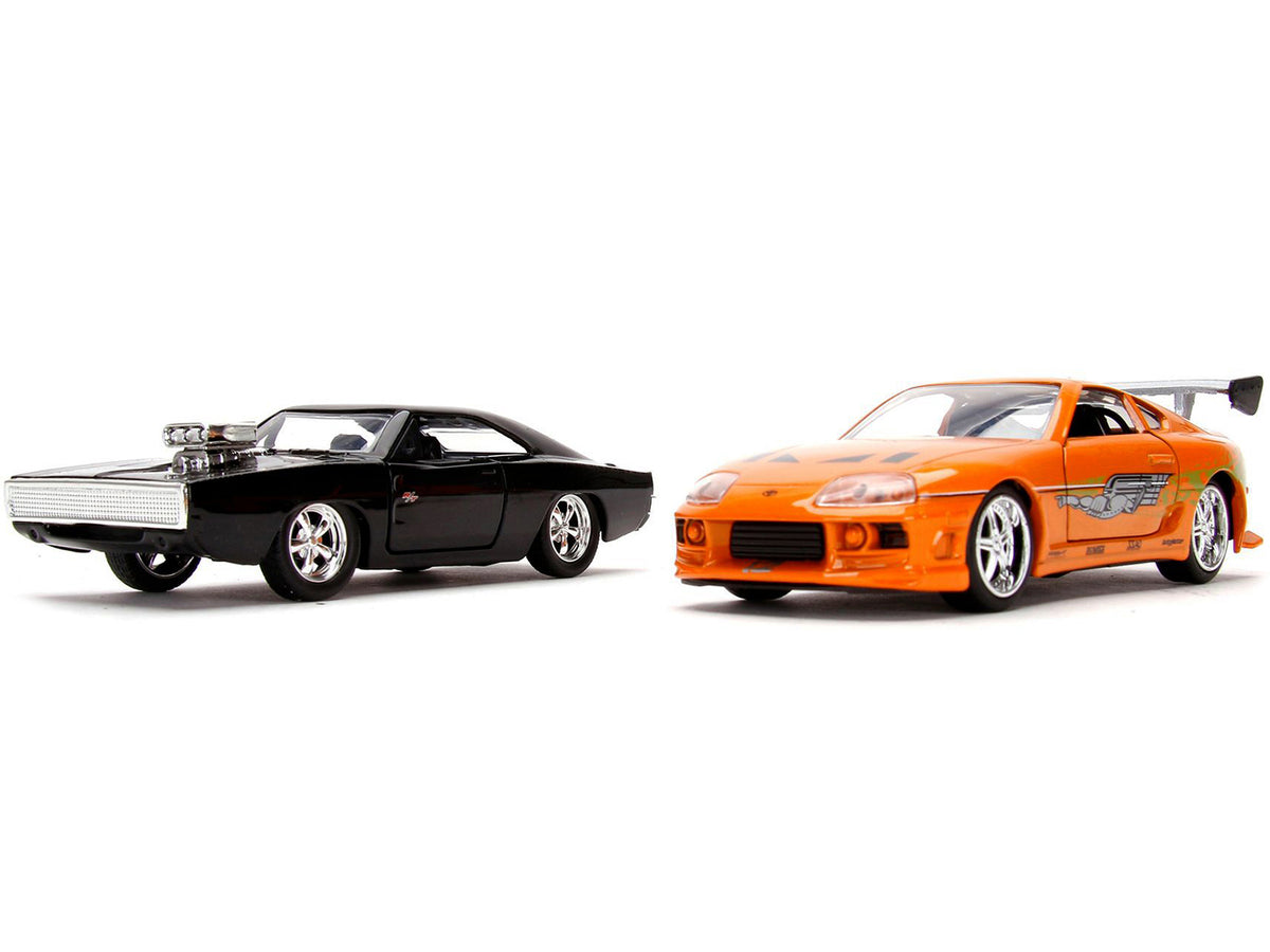 Dom's Dodge Charger R/T Black Brian's Toyota Supra 1/32 Diecast Model Car - Jada
