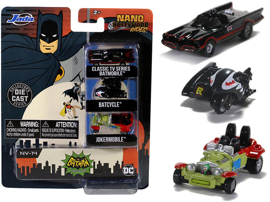 "Batman" (1966-1968) Classic TV Series 3 piece Set "Nano Hollywood Rides" Diecast Models by Jada <h2>"Batman" Jada</h2> <p>High-quality model car perfect for collectors and enthusiasts. Features detai