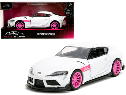 2020 Toyota Supra White Metallic with Pink Wheels "Pink Slips" Series 1/32 Diecast Model Car by Jada <h2>2020 Jada</h2> <p>High-quality perfect for collectors and enthusiasts. Features detailed interi