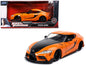 Toyota Supra Orange with Black Stripes "Fast & Furious 9 F9" (2021) Movie 1/24 Diecast Model Car by Jada <h2>Toyota Jada</h2> <p>High-quality perfect for collectors and enthusiasts. Features detailed