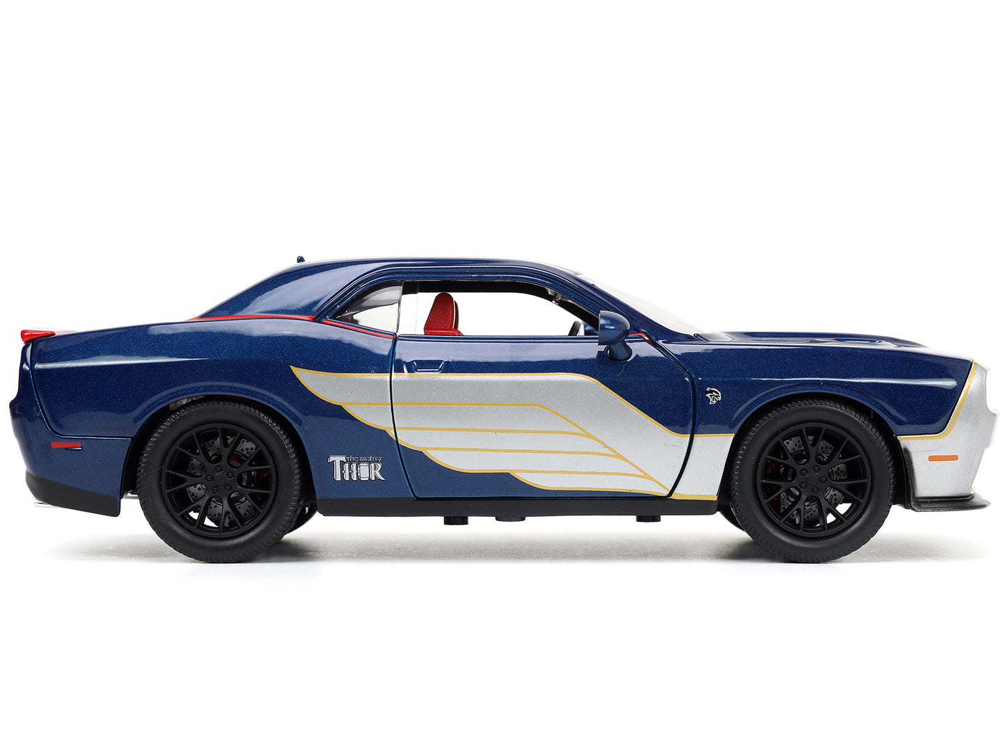 2015 Dodge Challenger SRT Hellcat Dark Blue with Graphics and Red Interior Thor Diecast Figure "The Mighty Thor" "Marvel" Series 1/24 Model Car by Jada <h2>2015 Jada</h2> <p>High-quality perfect for c