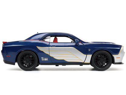 2015 Dodge Challenger SRT Hellcat Dark Blue with Graphics and Red Interior Thor Diecast Figure "The Mighty Thor" "Marvel" Series 1/24 Model Car by Jada <h2>2015 Jada</h2> <p>High-quality perfect for c
