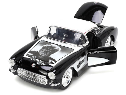 1957 Chevrolet Corvette Black with White Top and Wolfman Diecast Figure "Universal Monsters" "Hollywood Rides" Series 1/24 Model Car by Jada <h2>1957 Jada</h2> <p>High-quality perfect for collectors e