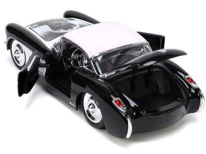 1957 Chevrolet Corvette Black with White Top and Wolfman Diecast Figure "Universal Monsters" "Hollywood Rides" Series 1/24 Model Car by Jada <h2>1957 Jada</h2> <p>High-quality perfect for collectors e