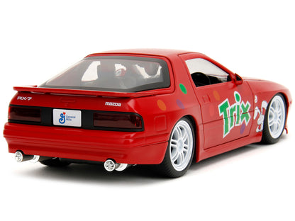 1985 Mazda RX-7 RHD (Right Hand Drive) Red with Graphics and Trix Rabbit Diecast Figure "Trix Cereal" "Hollywood Rides" Series 1/24 Model Car by Jada <h2>1985 Jada</h2> <p>High-quality perfect for col