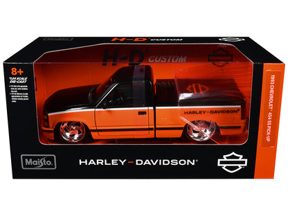 Maisto 1993 Chevrolet 454 SS Pickup Truck "Harley Davidson" Black and Orange "H-D Custom" Series 1/24 Diecast Model Car by <h2>1993 Maisto</h2> <p>High-quality perfect for collectors enthusiasts. Feat