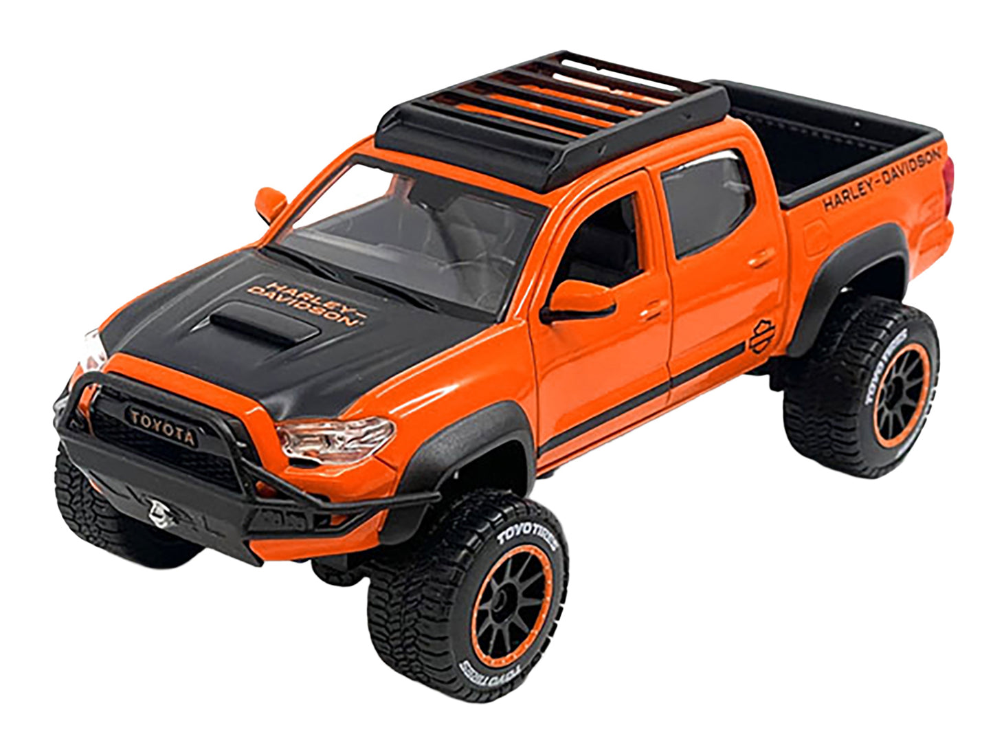Maisto 2023 Toyota Tacoma TRD Pro Pickup Truck "Harley Davidson" Orange and Black with Roof Rack "H-D Custom" Series 1/24 Diecast Model Car by <h2>2023 Maisto</h2> <p>High-quality perfect for collecto