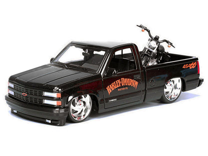 Maisto 1993 Chevrolet 454 SS Pickup Truck "Harley Davidson" Black and 2007 Harley-Davidson XL 1200N Nightster Motorcycle "H-D Custom" Series 1/24 Diecast Model Car by <h2>1993 Maisto</h2> <p>High-qual