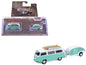 GreenLight 1971 Volkswagen Type 2 Van Seafoam Green and White with Surfboards Teardrop Trailer "Hitch & Tow" Series 33 1/64 Diecast Model Cars by <h2>1971 Greenlight</h2> <p>High-quality car perfect f