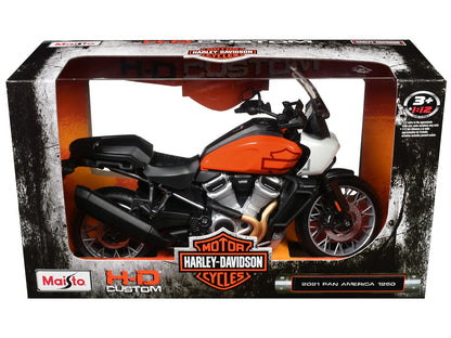 Maisto 2021 Harley Davidson Pan America 1250 Motorcycle Orange and Black "H-D Custom" 1/12 Diecast Model by <h2>2021 Maisto</h2> <p>High-quality car perfect for collectors enthusiasts. Features detail