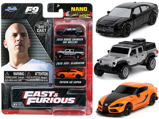 "Fast & Furious 9" (2021) Movie 3 piece Set "Nano Hollywood Rides" Series Diecast Model Cars by Jada <h2>"Fast Jada</h2> <p>High-quality car perfect for collectors and enthusiasts. Features detailed i