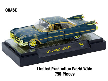 "Auto-Thentics" 6 piece Set Release 107 IN DISPLAY CASES Limited Edition 1/64 Diecast Model Cars by M2 Machines