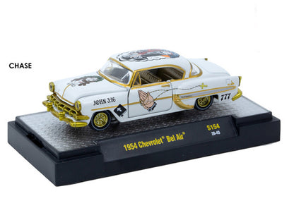 "Auto-Thentics" 6 piece Set Release S154 IN DISPLAY CASES Limited Edition 1/64 T&y Diecast Model Cars by M2 Machines