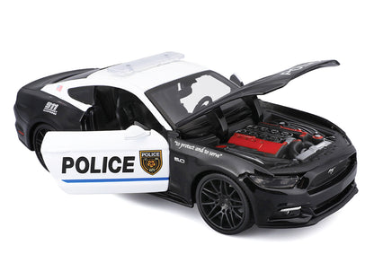 2015 Ford Mustang GT 5.0 "Police" Black and White "Authority" Series 1/24 Diecast Model Car by Maisto