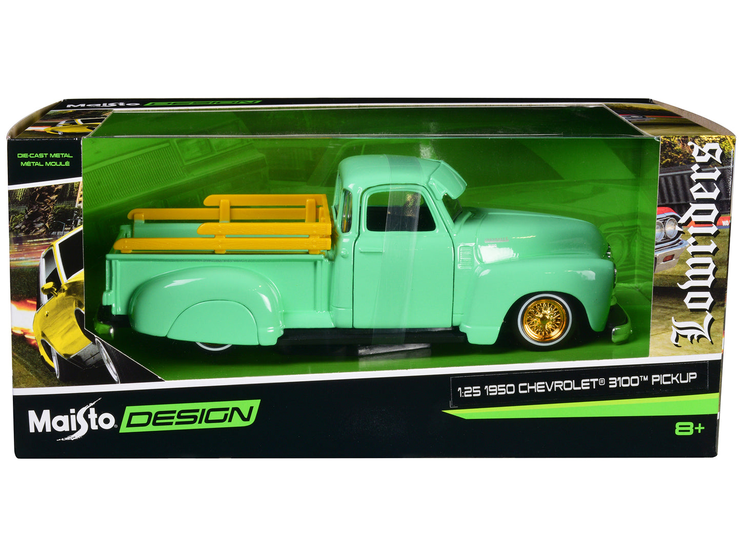 Maisto 1950 Chevrolet 3100 Pickup Truck Lowrider Light Green with Gold Wheels "Lowriders" Series 1/24 Diecast Model Car by <h2>1950 Maisto</h2> <p>High-quality perfect for collectors and enthusiasts.