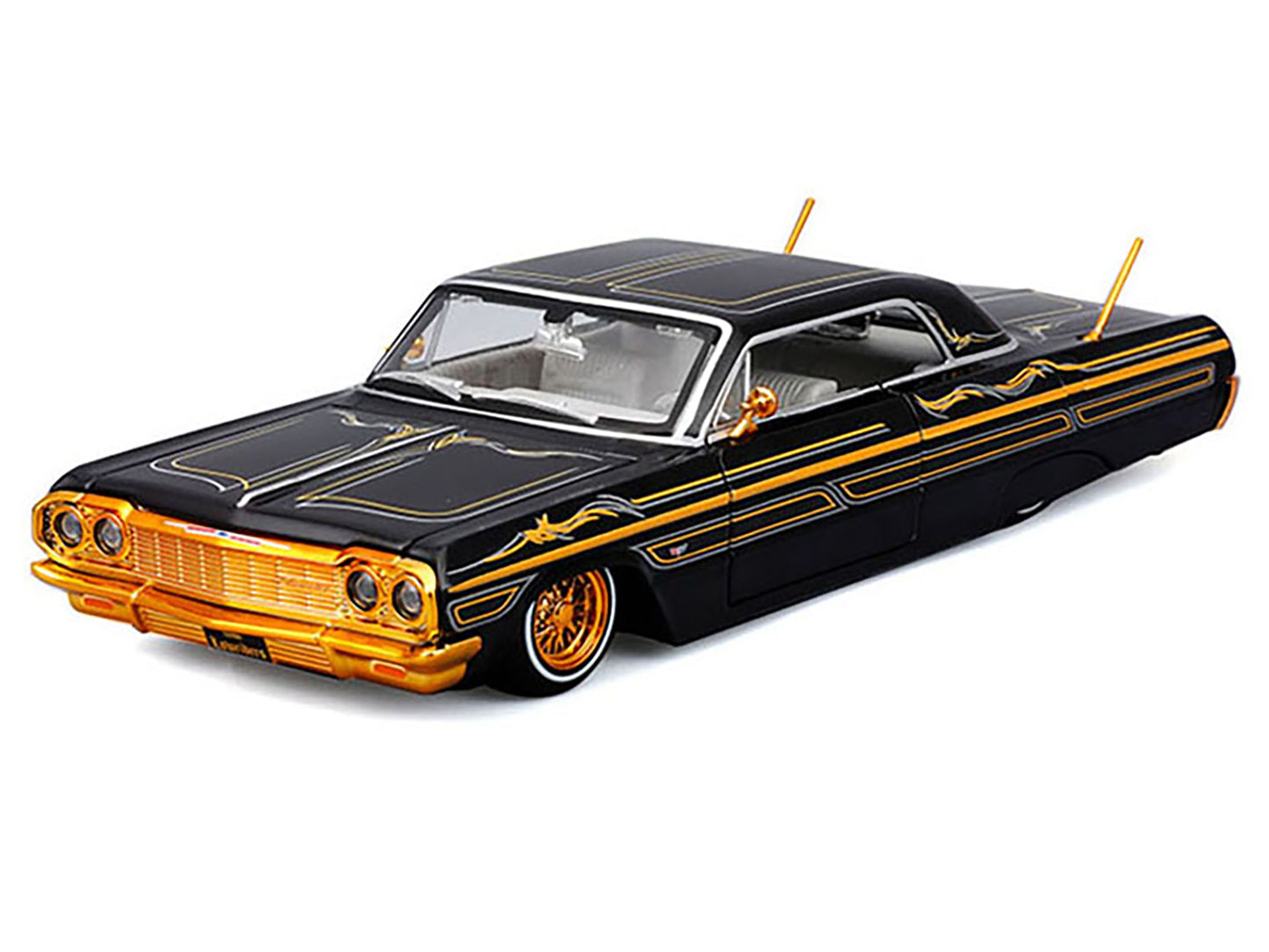 Maisto 1964 Chevrolet Impala SS Lowrider Black Metallic with Gold Graphics and Gray Interior "Lowriders" "Maisto Design" Series 1/26 Diecast Model Car by <h2>1964 Maisto</h2> <p>High-quality perfect f