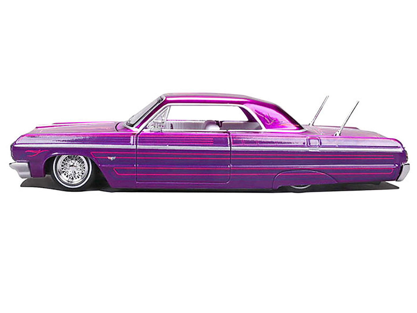 Maisto 1964 Chevrolet Impala SS Lowrider Candy Purple with Graphics and White Interior "Lowriders" "Maisto Design" Series 1/26 Diecast Model Car by <h2>1964 Maisto</h2> <p>High-quality perfect for col