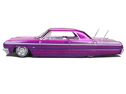 Maisto 1964 Chevrolet Impala SS Lowrider Candy Purple with Graphics and White Interior "Lowriders" "Maisto Design" Series 1/26 Diecast Model Car by <h2>1964 Maisto</h2> <p>High-quality perfect for col