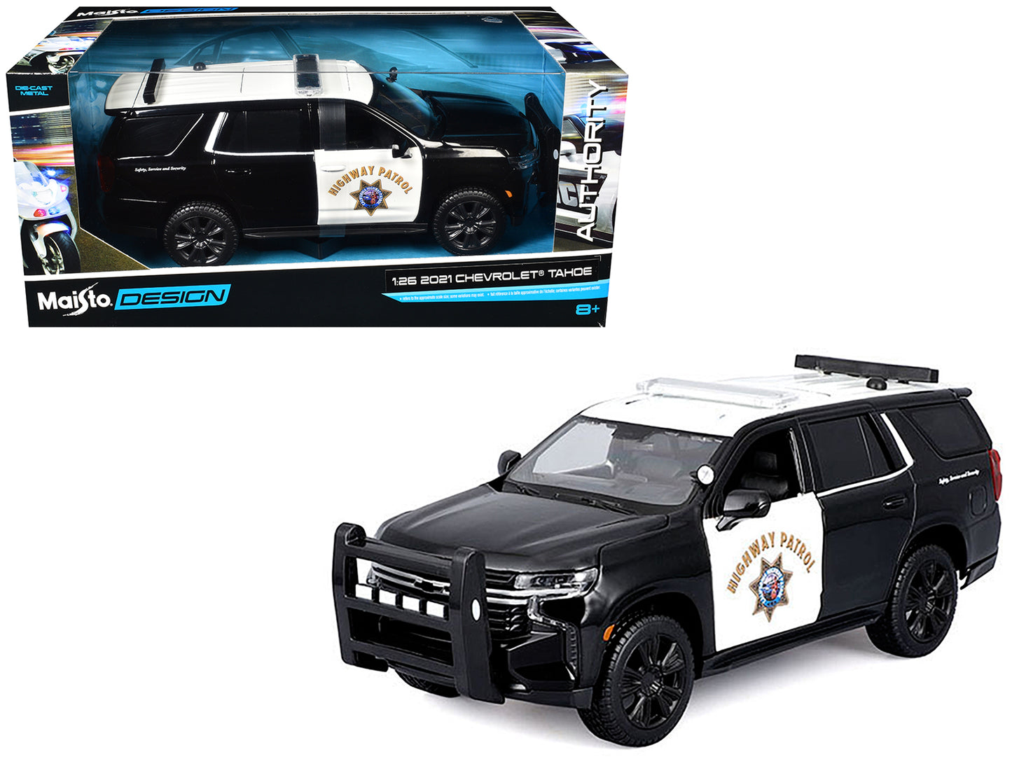 Maisto 2021 Chevrolet Tahoe "California Highway Patrol" Black and White "Authority" "Maisto Design" Series 1/26 Diecast Model Car by <h2>2021 Maisto</h2> <p>High-quality perfect for collectors enthusi