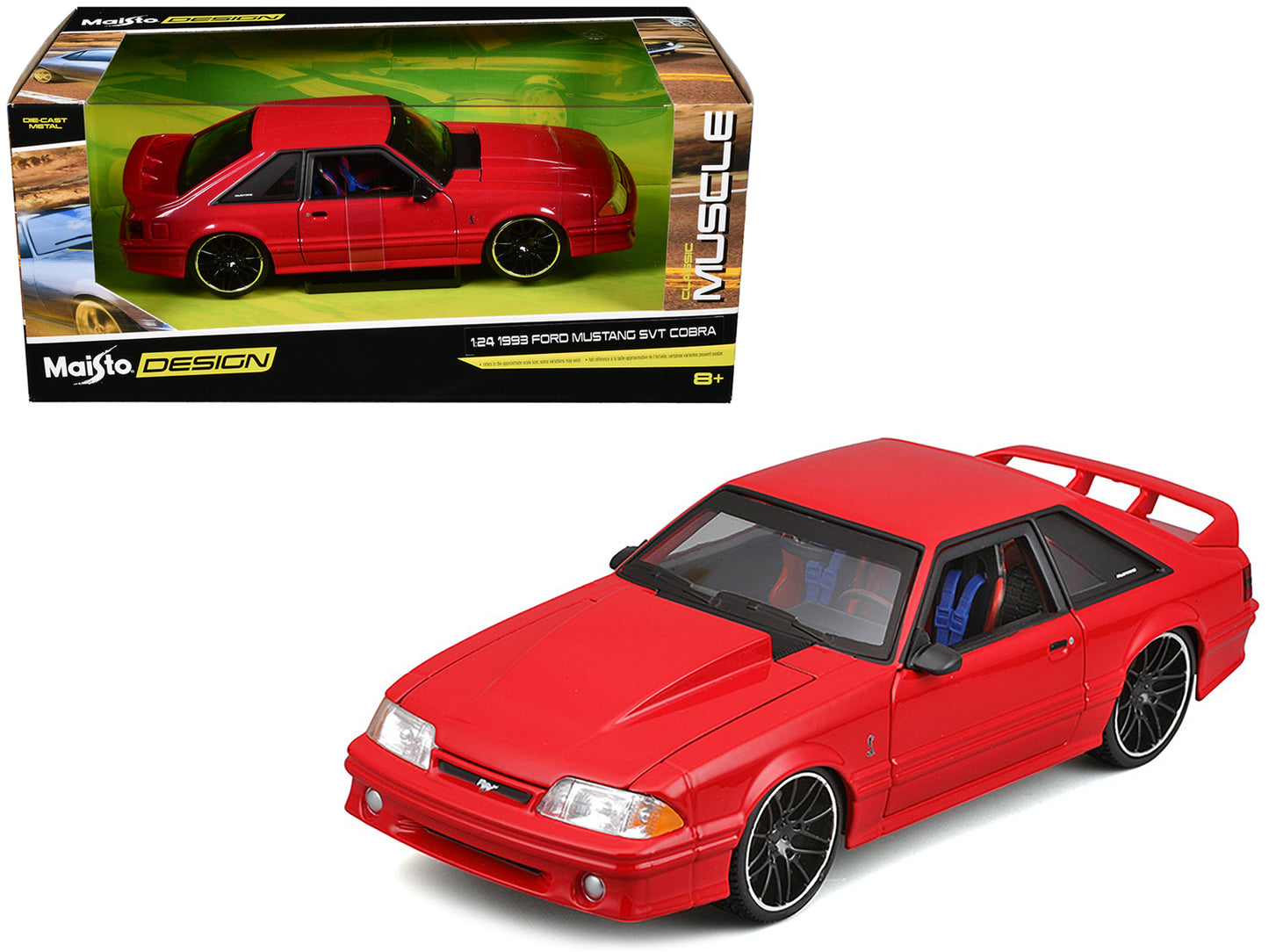 Maisto 1993 Ford Mustang SVT Cobra Red "Classic Muscle" "Maisto Design" Series 1/24 Diecast Model Car by <h2>1993 Maisto</h2> <p>High-quality perfect for collectors and enthusiasts. Features detailed