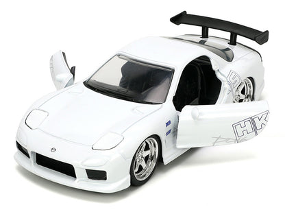 1993 Mazda RX-7 "HKS" White "The Fast and the Furious" (2001) Movie "25 Years of Fast & Furious" Series 1/32 Diecast Model Car by Jada