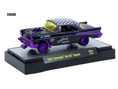 "Auto Meets" Set of 6 Cars IN DISPLAY CASES Release 94 Limited Edition 1/64 Diecast Model Cars by M2 Machines