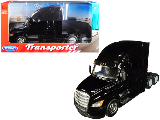 Freightliner Cascadia Truck Black "Transporter" 1/32 T&y Diecast Model by Welly