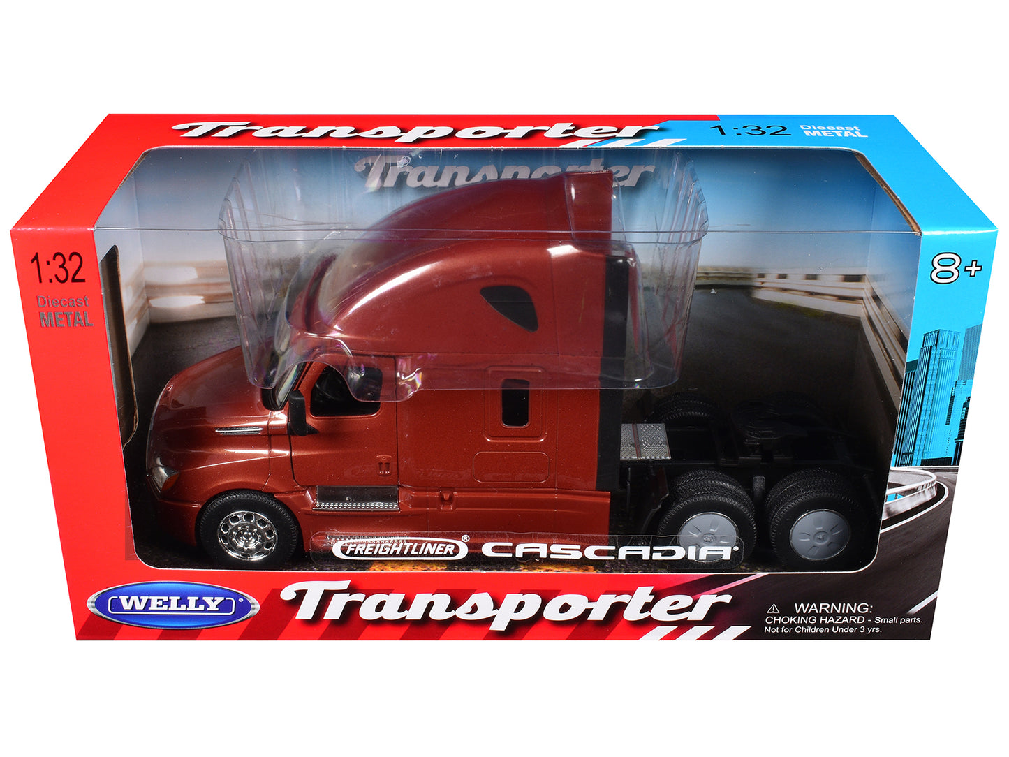 Freightliner Cascadia Truck Copper Metallic "Transporter" Series 1/32 T&y Diecast Model by Welly
