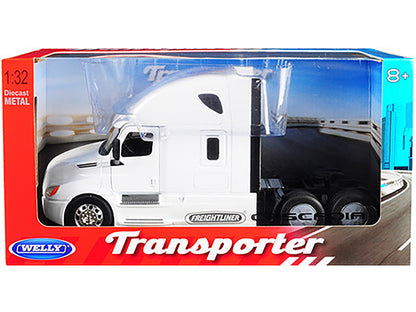 Freightliner Cascadia Truck White "Transporter" 1/32 T&y Diecast Model by Welly