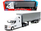 Freightliner Cascadia Truck White with Gray Container "Transporter" Series 1/32 T&y Diecast Model by Welly