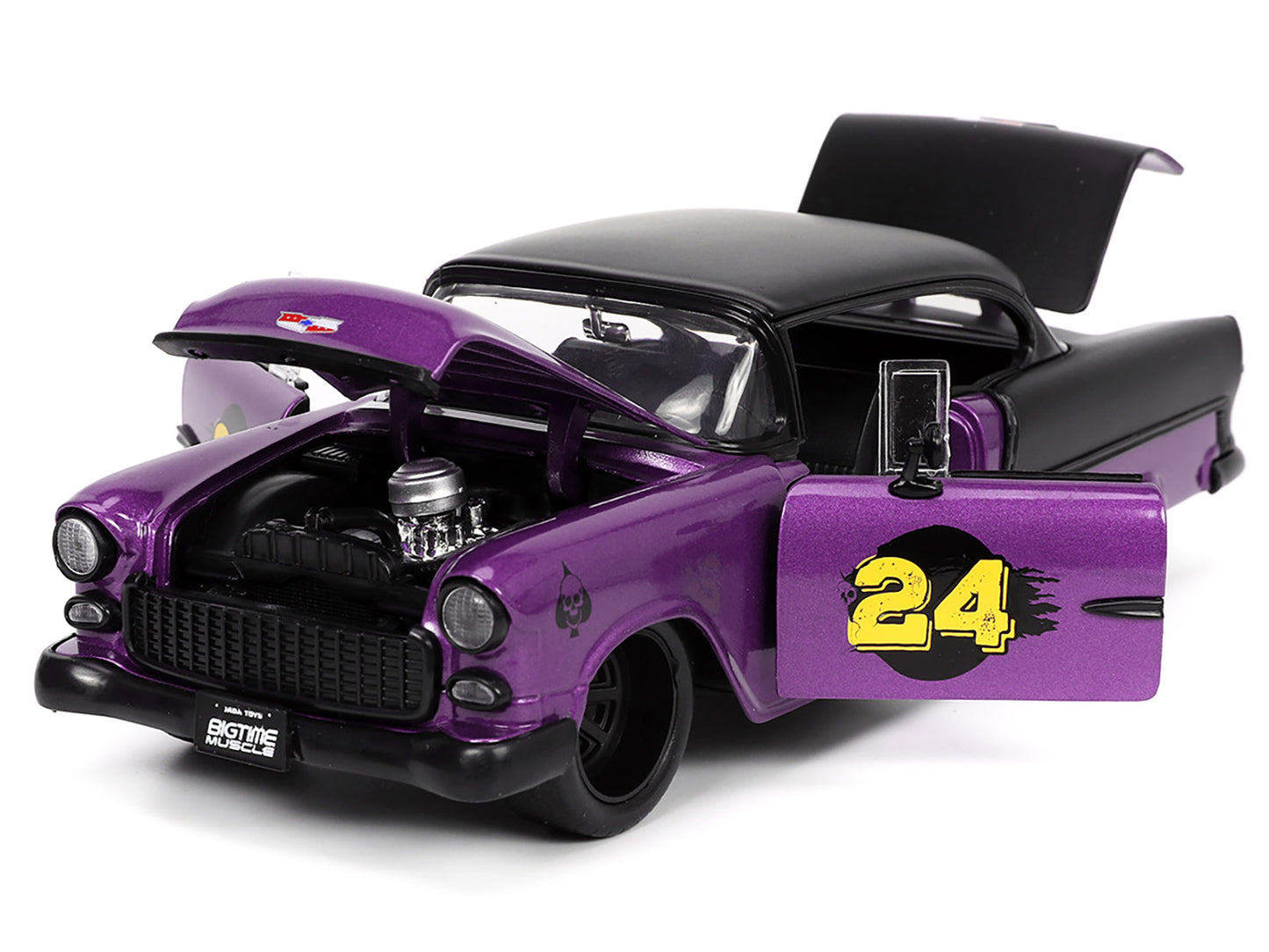 1955 Chevrolet Bel Air #24 Purple Metallic and Matt Black "Bigtime Muscle" Series 1/24 Diecast Model Car by Jada <h2>1955 Jada</h2> <p>High-quality perfect for collectors enthusiasts. Features detaile
