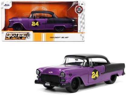 1955 Chevrolet Bel Air #24 Purple Metallic and Matt Black "Bigtime Muscle" Series 1/24 Diecast Model Car by Jada <h2>1955 Jada</h2> <p>High-quality perfect for collectors enthusiasts. Features detaile