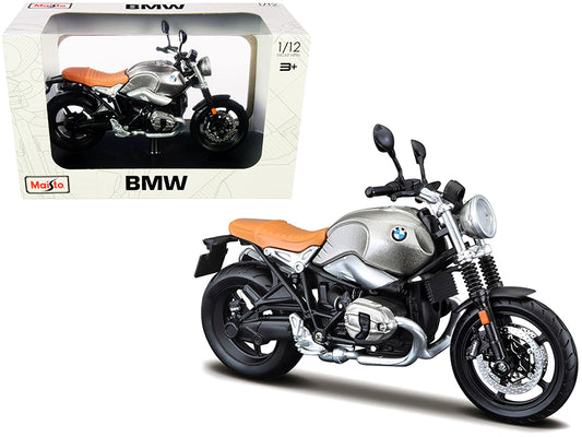 BMW R nineT Scrambler Meatllic Gray 1/12 Diecast Motorcycle Model - Maisto