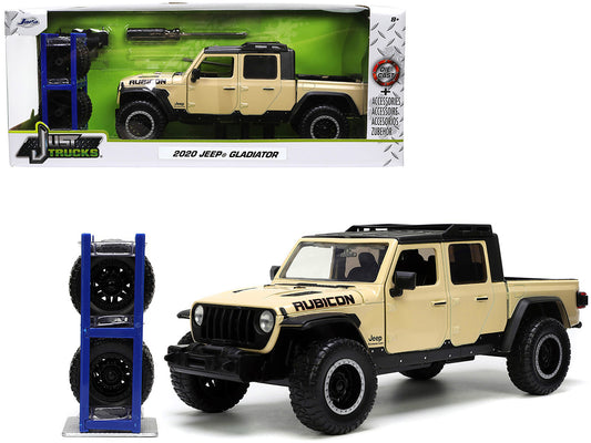 2020 Jeep Gladiator Rubicon Pickup Truck Cream with Roof Rack Extra Wheels "Just Trucks" Series 1/24 Diecast Model Car by Jada <h2>2020 Jada</h2> <p>High-quality perfect for collectors and enthusiasts