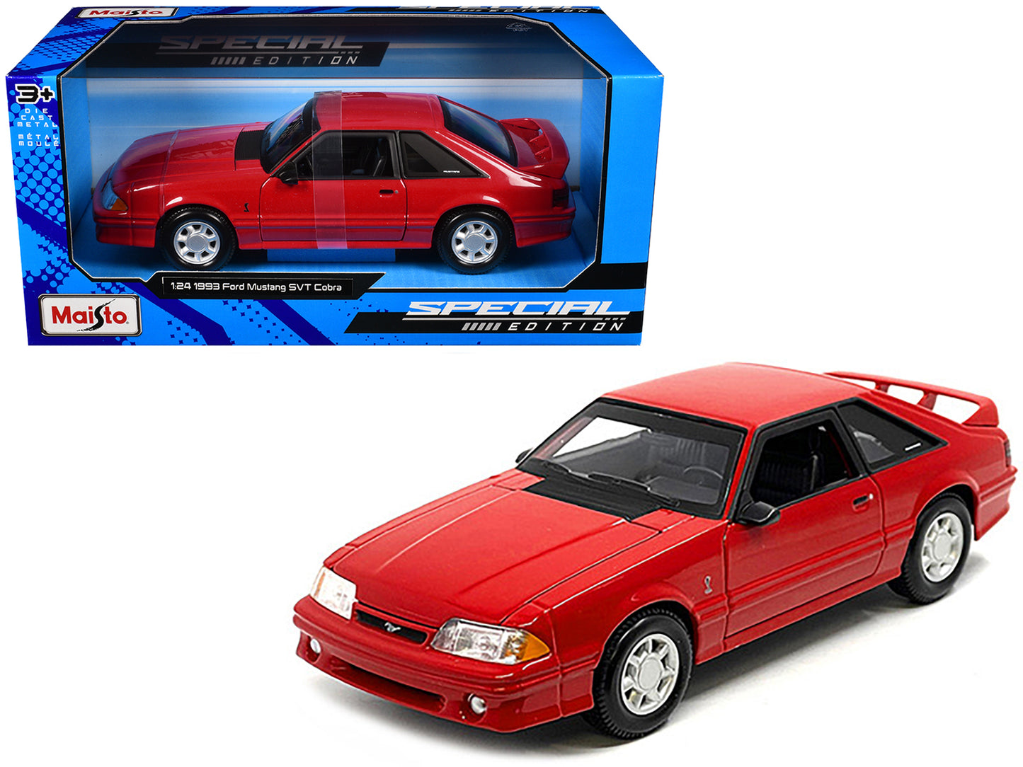 Maisto 1993 Ford Mustang SVT Cobra Red "Special Edition" Series 1/24 Diecast Model Car by <h2>1993 Maisto</h2> <p>High-quality perfect for collectors and enthusiasts. Features detailed interior exteri