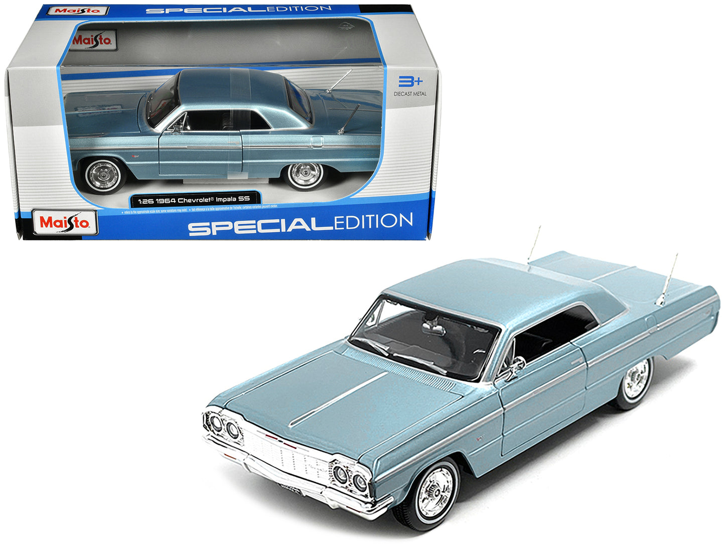 Maisto 1964 Chevrolet Impala SS Blue Metallic "Special Edition" Series 1/26 Diecast Model Car by <h2>1964 Maisto</h2> <p>High-quality perfect for collectors and enthusiasts. Features detailed interior